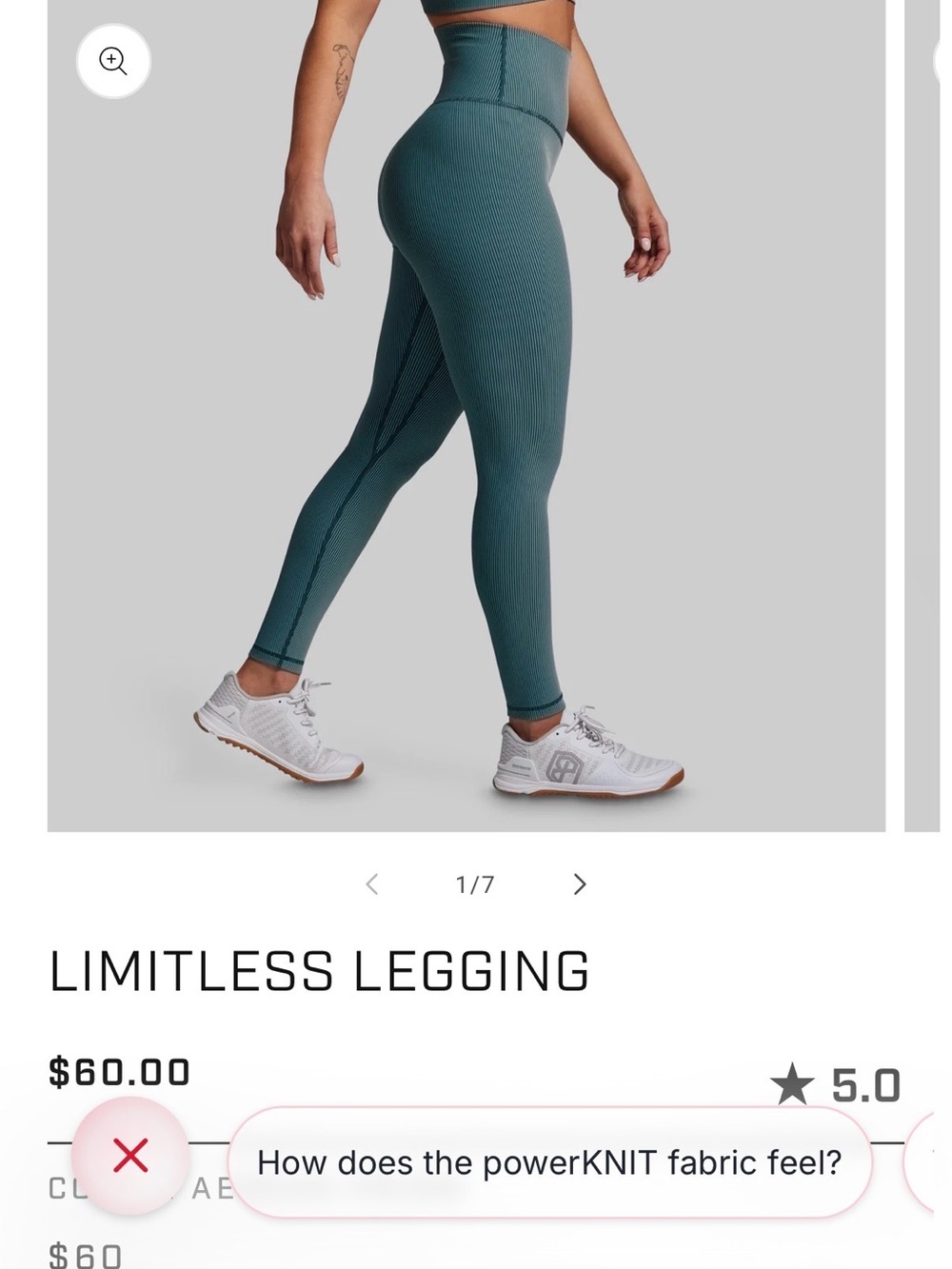 Born Primitive Limitless Leggings Smokey Blue Ribbed Size Medium NWT